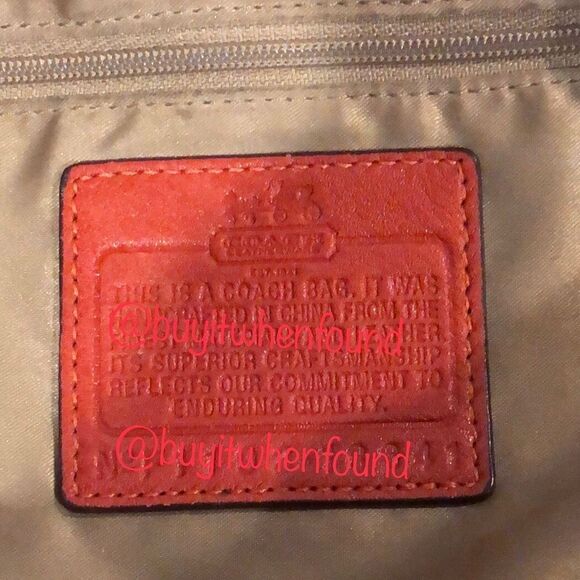 COACH Copper Orange Leather Hobo Satchel Crossbody Shoulder Bag Vintage - Picture 8 of 15